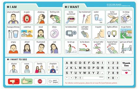 EZ Patient Communication Board Picture Board | Communication board ...