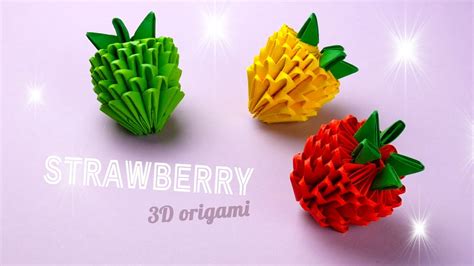 How to make a paper strawberry [3D origami paper craft] - YouTube