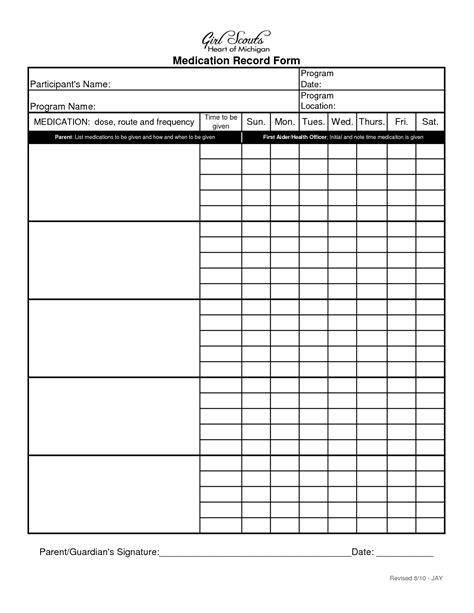 Blank Medication Administration Record Template | Medical | Pinterest ...