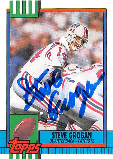 Steve Grogan autographed football card (New England Patriots NFL) 1990 ...