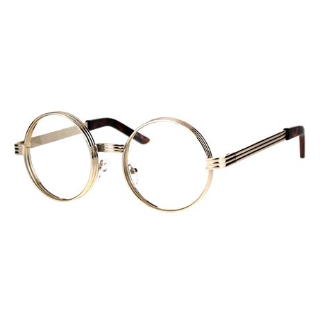 Mens Steampunk Victorian Thick Metal Round Circle Lens Eyeglasses Light ...