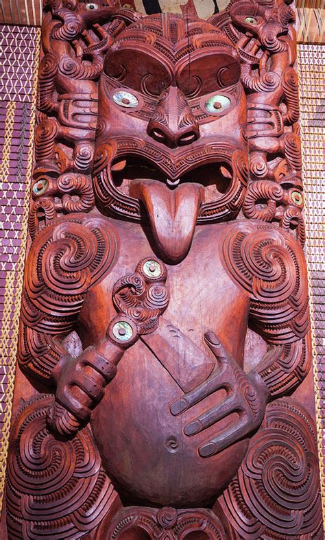 Maori carving New Zealand Photograph by Hartmut Albert