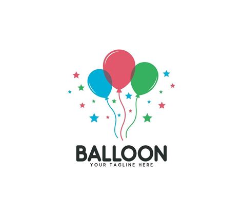 Birthday or party air balloons logo vector illustration with colorful ...