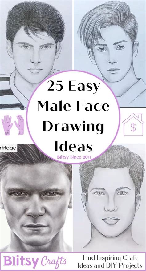 25 Easy Male Face Drawing Ideas - How to Draw