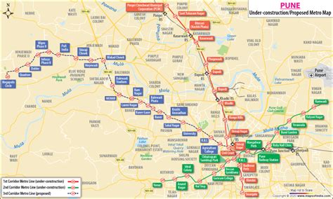 Pune Metro Map - Time Zones Map