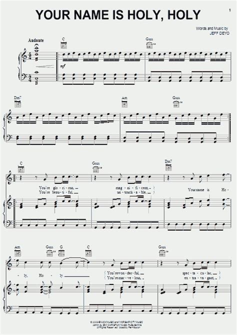 Your Name Is Holy Piano Sheet Music | OnlinePianist