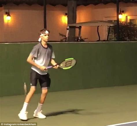 Romeo Beckham shows off his tennis potential as he hits with World No 2 ...