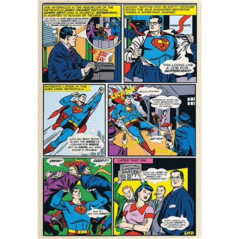 Wallpaper Mural Superman Comic Panel 1.58m X 2.32m - Blue