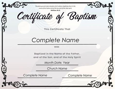 Baptismal Certificate: Free Baptism Certificate Templates!