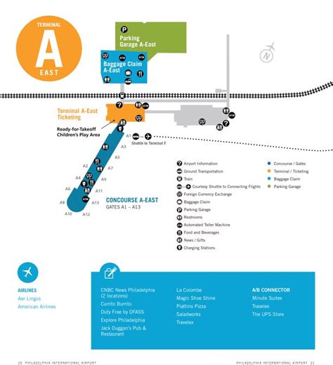 Philadelphia Airport(PHL) Terminal Maps, Shops, Restaurants, Food Court ...