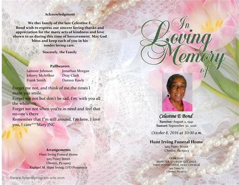 Free Printable Funeral Program Template