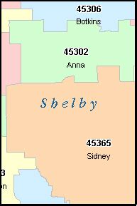 SHELBY County, Ohio Digital ZIP Code Map