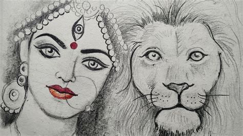 how to draw maa durga face pencil sketch for beginners step by step,how ...