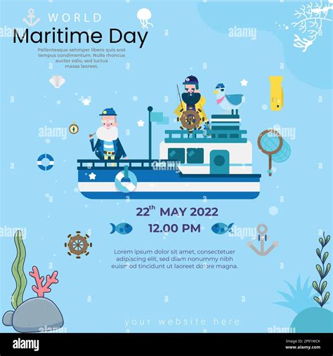 world maritime day banner or template Vector illustration of a ship ...