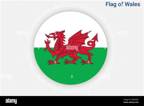 High detailed flag of Wales. National Wales flag. Europe. 3D ...