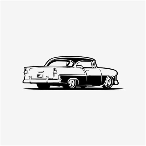 Premium Vector | American muscle car hot rod monochrome vector art ...