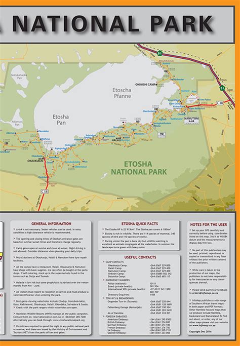 Etosha National Park - Digital PDF Map | InfoMap