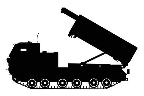 Military Multiple Rocket Launcher Silhouette, Land Force, Army Weapon ...