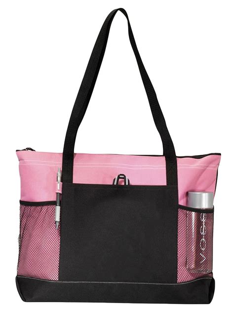 Gemline Shoulder Straps Front Pocket Zippered Tote Bag - Walmart.com