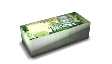 Malawi 1000 Kwacha Banknotes Money Stack on White Background Stock ...