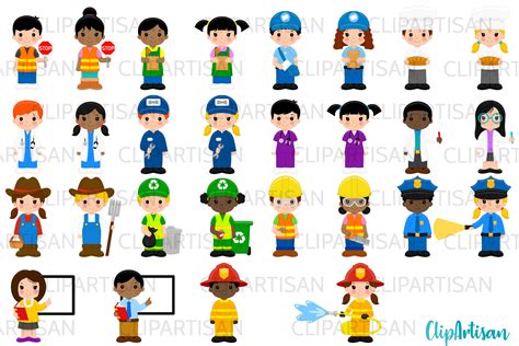 Community Helpers Clipart, Jobs, Professions, Occupations By ...