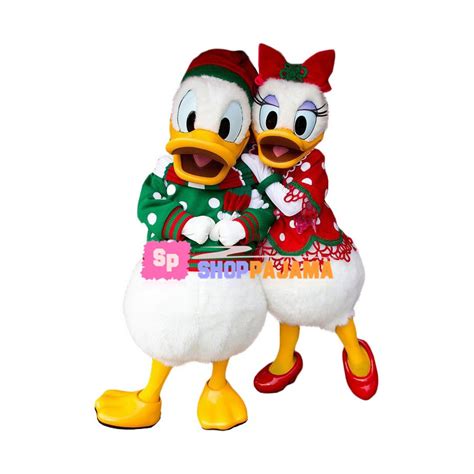 Christmas Donald Duck & Daisy Duck Mascot Costume