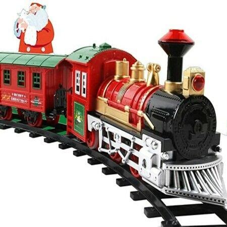 Classic Christmas Holiday Train Set with Lights Sounds for Festive ...