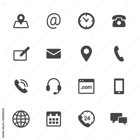 Contact Icons Stock Vector | Adobe Stock