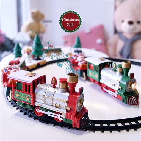 Lights And Sounds Christmas Train Set Railway Trac... – Grandado