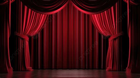 Theater Ready Red Curtain A Stunning 3d Render Background, Red ...