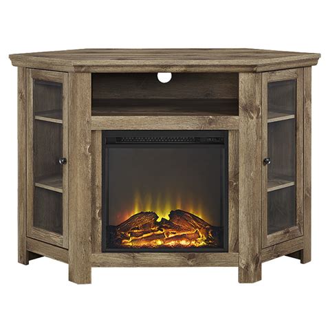 Union Rustic Rena Corner TV Stand with Electric Fireplace & Reviews ...