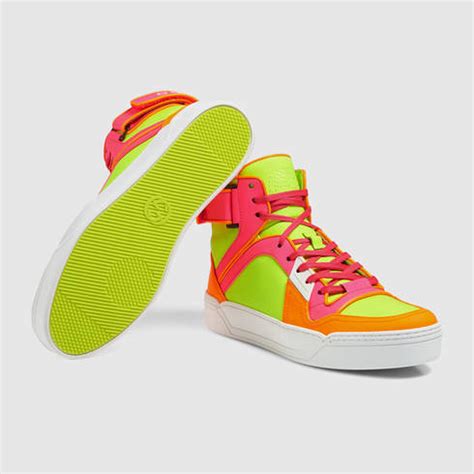 Gucci New Basketball Neon High-top Sneaker in Green | Lyst