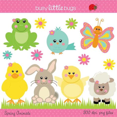 Spring Animals Clipart - Includes color and blacklines | Spring animals ...