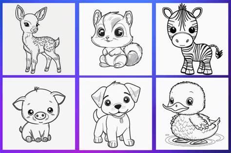 Baby Animals Cartoon Coloring Pages