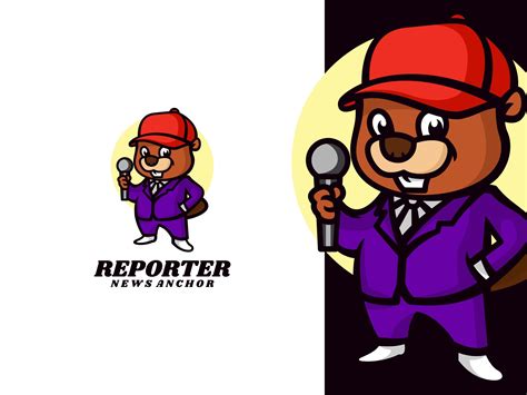 Reporter Beaver Cartoon Logo Graphic by artnivora.std · Creative Fabrica