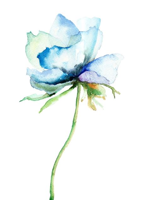 Watercolor Decorative Blue Flower Painting #decorativepaintings | Blue ...