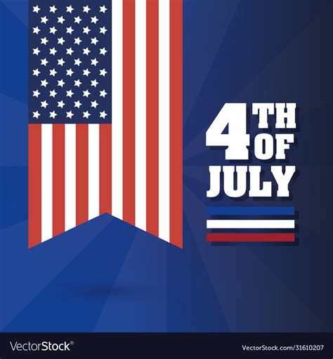 Usa flag banner 4th july design Royalty Free Vector Image