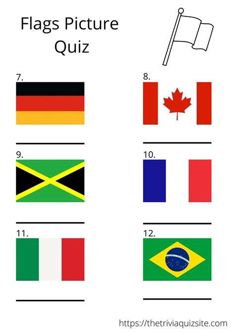 Printable Flag Quiz With Answers - Printable Word Searches