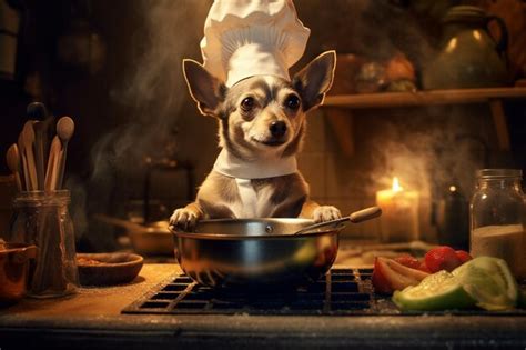 Premium AI Image | Chef dog cooking