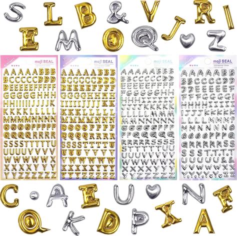 Amazon.com: SHANGRLA Gold and Silver Puffy Letter Stickers Small Foam ...