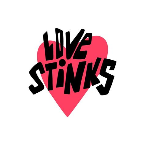 Love stinks. Anti Valentine hand drawn lettering 12043249 Vector Art at ...