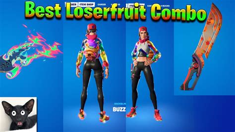 All Of The Best Fortnite Combos For The Loserfruit Skin - YouTube