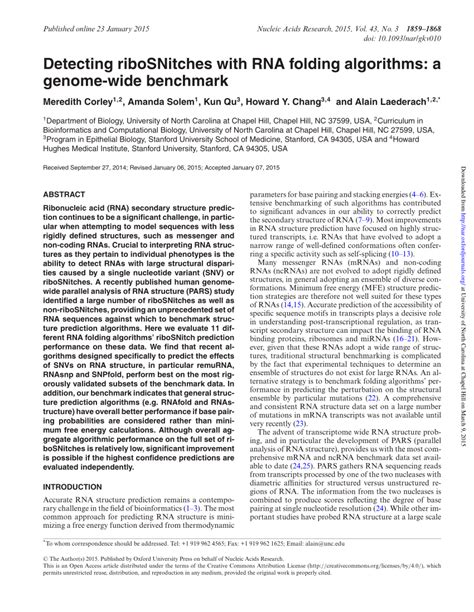 (PDF) Detecting riboSNitches with RNA folding algorithms: A genome-wide ...