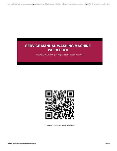 Service manual washing machine whirlpool by Benjamin - Issuu