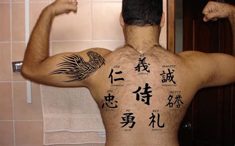 Kanji Symbols Tattoos On Back