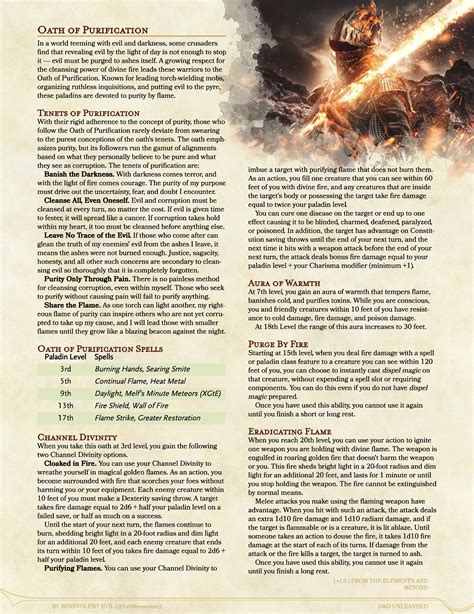 The Oath of Purification (Paladin) — DND Unleashed: A Homebrew ...