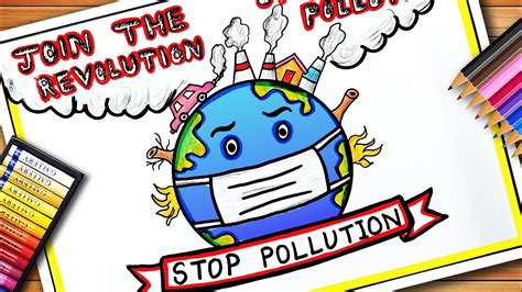 Stop Air Pollution Drawing | Air Pollution Poster | Earth Day | Save ...