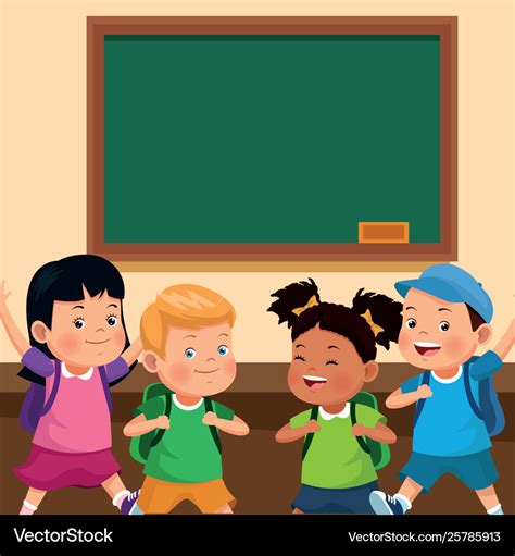 Back to school kids cartoons Royalty Free Vector Image