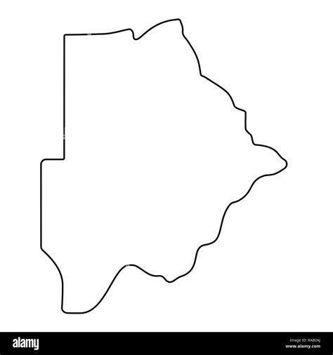 map of Botswana - outline. Silhouette of Botswana map illustration ...