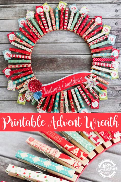 DIY Advent Calendar Wreath Craft Made with Free Printables | Kids ...